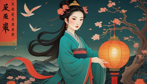 chinese art,oriental painting,oriental princess,oriental girl,geisha girl,yi sun sin,japanese art,geisha,taiwanese opera,junshan yinzhen,peking opera,yunnan,tong sui,oriental,luo han guo,xun,spring festival,tai qi,xuan lian,mulan,Illustration,Abstract Fantasy,Abstract Fantasy 09