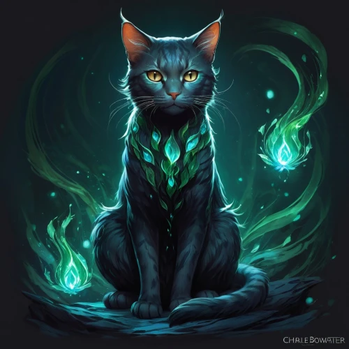 cat vector,hollyleaf cherry,emerald,malachite,nepeta,capricorn kitz,strix nebulosa,cauldron,firestar,caerula,black cat,patrol,green aurora,breed cat,animal feline,emerald lizard,chartreux,anahata,feline,halloween cat,Conceptual Art,Fantasy,Fantasy 17