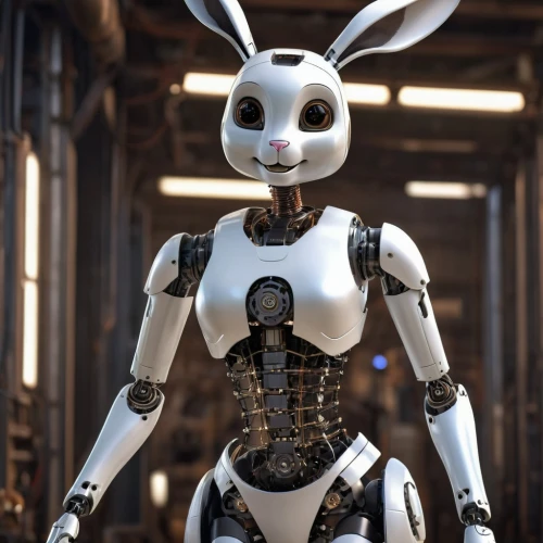 robotics,bunny,3d model,pepper,robotic,white bunny,white rabbit,soft robot,cinema 4d,rabbit,3d render,easter bunny,bot,ai,rebbit,chat bot,exoskeleton,minibot,3d rendered,wood rabbit
