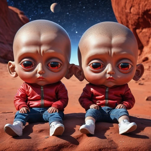 kewpie dolls,et,extraterrestrial life,red planet,crying babies,planet mars,mission to mars,little people,baby icons,primitive dolls,astronomers,alien planet,hear no evil,ufos,cosmonautics day,avatars,heads,twins,childs,sossusvlei,Photography,General,Realistic