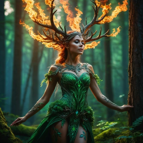 dryad,faerie,faery,the enchantress,fae,fire dancer,fantasy art,fantasy picture,druid,faun,sorceress,firedancer,fire artist,fantasy portrait,fantasy woman,dancing flames,forest dragon,wood elf,forest fire,fire-eater,Photography,General,Fantasy