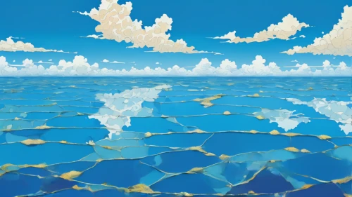 underwater landscape,floating islands,underwater background,ocean background,waterscape,ocean,panoramical,water scape,coral reef,ocean floor,ice landscape,floating island,salt desert,seabed,cube sea,salt field,artificial islands,blue planet,archipelago,sea landscape,Illustration,Japanese style,Japanese Style 16