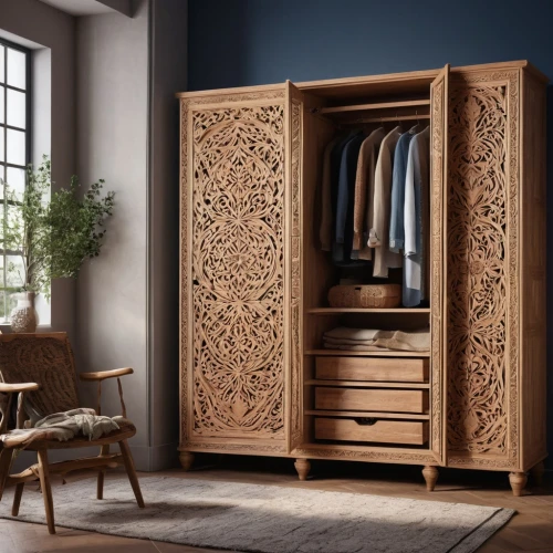 armoire,storage cabinet,danish furniture,patterned wood decoration,chiffonier,walk-in closet,cabinet,cabinetry,room divider,chest of drawers,antique furniture,dresser,cupboard,sideboard,wardrobe,metal cabinet,dark cabinetry,switch cabinet,cabinets,hinged doors,Photography,General,Commercial