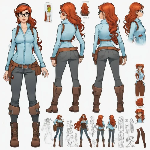 concept art,asuka langley soryu,comic character,costume design,character animation,main character,clary,vanessa (butterfly),biologist,nora,vector girl,red-haired,bunches of rowan,female worker,ariel,cinnamon girl,merida,male character,game character,maci,Unique,Design,Character Design
