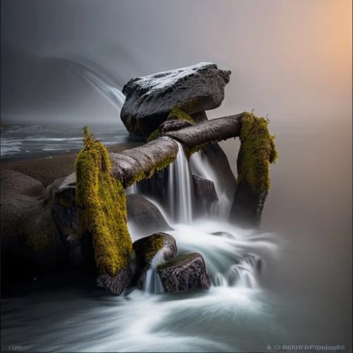 flowing water,kirkjufell river,rushing water,mountain stream,flowing creek,mountain spring,water flowing,water flow,water fall,wasserfall,landscape photography,rapids,wild water,a small waterfall,fallen giants valley,fallen tree stump,lava river,tide pool,brown waterfall,water and stone,Realistic,Landscapes,Icelandic
