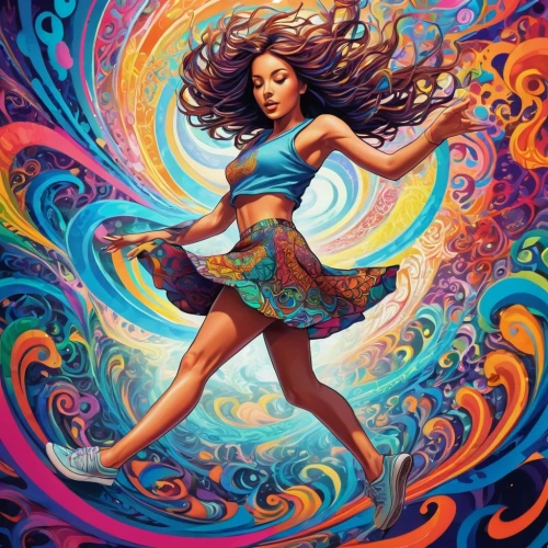 dancer,twirl,hula,twirling,boho art,colorful spiral,artistic roller skating,dance with canvases,psychedelic art,flamenco,swirling,yogananda,coral swirl,arabesque,firedancer,little girl twirling,dance,dancing flames,spinning,moana,Illustration,Realistic Fantasy,Realistic Fantasy 39