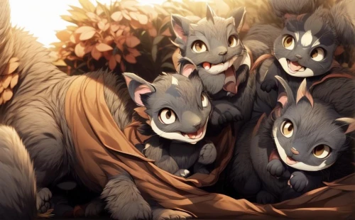 squirrels,raccoons,hedgehogs,ring-tailed,nine-tailed,rodentia icons,hedgehog heads,fox stacked animals,foxes,pine family,birch family,villagers,barberry family,furta,woodland animals,sciurus,antelope squirrels,rodents,family outing,families