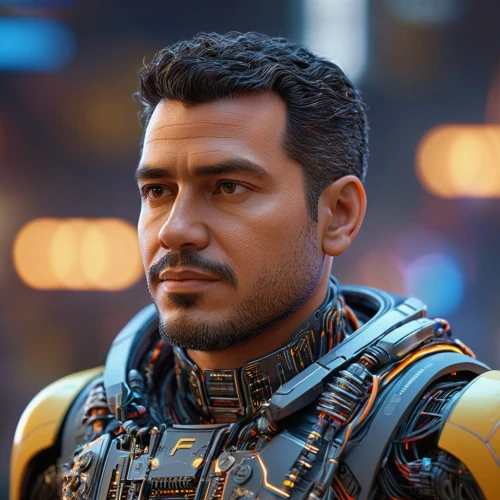 shepard,lando,goatee,male character,man portraits,the emperor's mustache,mesa,custom portrait,pompadour,gabriel,tony stark,cg artwork,nova,portrait background,game figure,actionfigure,cholado,head icon,caesar cut,caesar,Photography,General,Sci-Fi