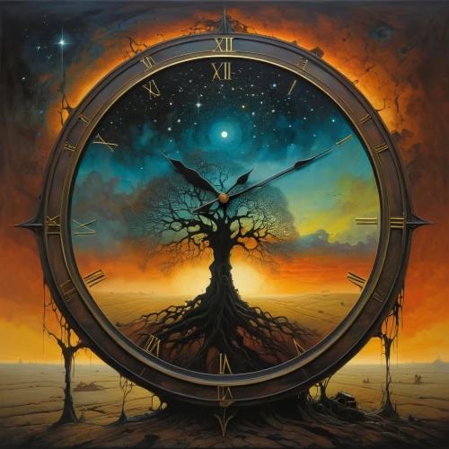 clockmaker,sand clock,time spiral,flow of time,wind rose,tree of life,geocentric,clock face,four o'clocks,out of time,grandfather clock,clock,world clock,clocks,astronomical clock,longitude,planisphere,compass,the eleventh hour,chronometer,Conceptual Art,Oil color,Oil Color 02