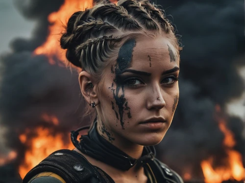 fire background,katniss,mad max,raider,burning hair,renegade,mohawk,punk,female warrior,post apocalyptic,warrior woman,woman fire fighter,viking,silphie,piper,cyborg,fire eyes,ash wednesday,vikings,fire angel,Photography,Documentary Photography,Documentary Photography 08