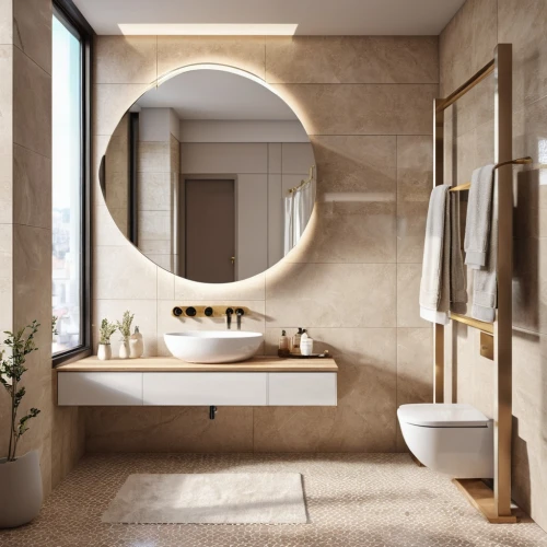 modern minimalist bathroom,luxury bathroom,bathroom,ceramic tile,shower bar,shower base,bathtub,basin,shower door,clay tile,wood mirror,washbasin,bathroom cabinet,almond tiles,bathtub accessory,bathroom accessory,modern decor,the tile plug-in,tub,wash basin,Photography,General,Realistic