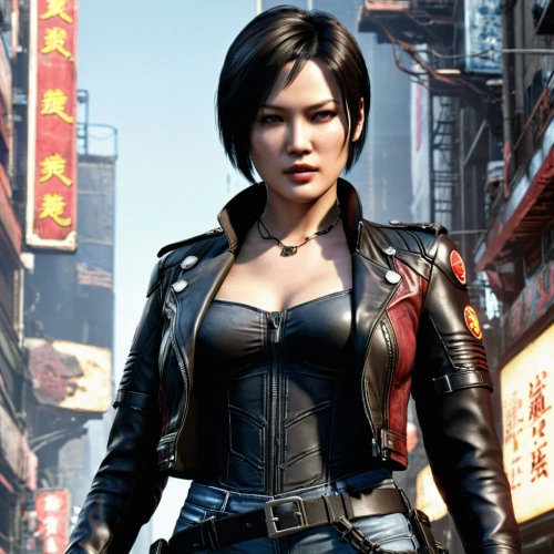 leather jacket,croft,lara,hong,game character,china town,kowloon,chinatown,renegade,kim,femme fatale,leather,su yan,hk,jacket,ara macao,full hd wallpaper,action-adventure game,black leather,main character,Photography,General,Sci-Fi