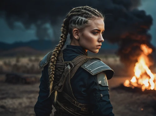 female warrior,warrior woman,katniss,vikings,cornrows,braids,viking,braided,mohawk,nordic,lost in war,mara,braid,woman fire fighter,renegade,samara,fierce,silphie,raider,burning hair,Photography,Documentary Photography,Documentary Photography 08