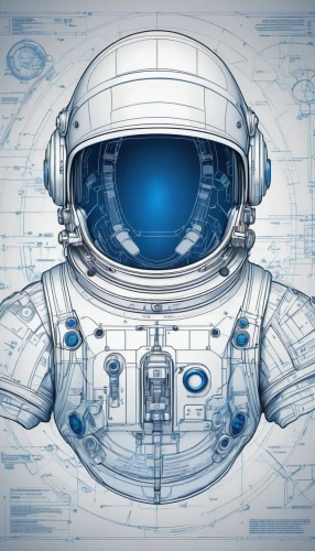 astronaut helmet,diving helmet,aquanaut,robot eye,robot icon,cybernetics,robot in space,industrial robot,chatbot,sci fiction illustration,wearables,cyberspace,virtual reality headset,droid,spacesuit,diving bell,chat bot,headset profile,spacecraft,respiratory protection mask,Unique,Design,Blueprint