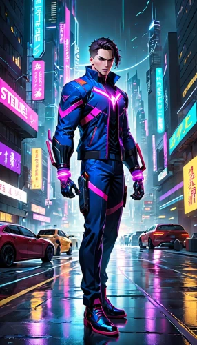 cyberpunk,futuristic,sci fiction illustration,3d man,electro,superhero background,neon arrows,80's design,cyber,cg artwork,elektrocar,80s,pedestrian,atom,high-visibility clothing,neon,neon human resources,world digital painting,electric,abel,Anime,Anime,General