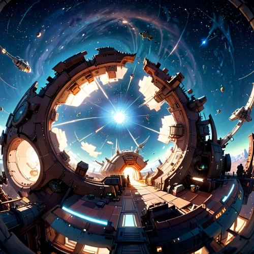 360 ° panorama,panoramical,orbital,little planet,stargate,wormhole,360 °,starscape,space art,sky space concept,space port,heliosphere,space station,fractal environment,euclid,oculus,planet eart,pano,radial,anomaly,Anime,Anime,Cartoon