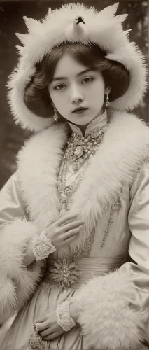 victorian lady,vintage female portrait,vintage woman,white fur hat,1920s,fashionista from the 20s,vintage asian,miss circassian,suit of the snow maiden,vintage girl,fanny brice,vintage women,lillian gish - female,twenties women,1920's,the victorian era,1900s,vintage fashion,the snow queen,ethel barrymore - female,Photography,Black and white photography,Black and White Photography 15