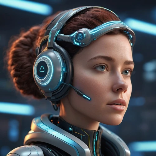 princess leia,headset profile,cyborg,headset,ai,wireless headset,droid,bb8,echo,cg artwork,valerian,scifi,bb-8,sci-fi,sci - fi,bb8-droid,sci fi,girl at the computer,futuristic,women in technology,Photography,General,Sci-Fi