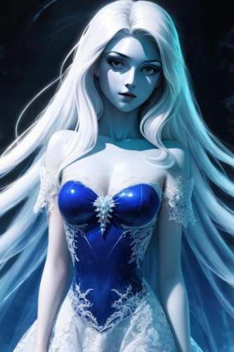 ice queen,blue enchantress,white rose snow queen,the snow queen,winterblueher,elsa,white walker,fantasy woman,sapphire,ice princess,suit of the snow maiden,holly blue,blue heart,dark elf,white lady,blue white,eternal snow,blue snowflake,azure,mystique