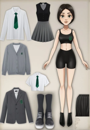 school clothes,school uniform,retro paper doll,fashion vector,martial arts uniform,nurse uniform,a uniform,sports uniform,school items,uniform,anime japanese clothing,uniforms,clothes,women's clothing,clothing,business girl,cheerleading uniform,ladies clothes,chef's uniform,fashionable clothes,Unique,Design,Character Design