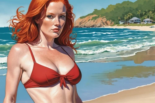 beach background,redheads,beach scenery,red head,world digital painting,red-haired,red-hot polka,redhead doll,sand seamless,redhead,lifeguard,on the shore,redheaded,the beach fixing,by the sea,the sea maid,beach toy,red summer,digital painting,female model,Illustration,American Style,American Style 08