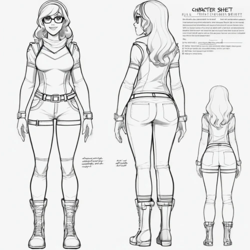 concept art,proportions,character animation,comic character,athletic body,concepts,costume design,knee-high boot,office line art,development concept,women's clothing,mother bottom,vector girl,fashion vector,super heroine,ladies clothes,hips,lara,summer line art,women clothes,Unique,Design,Character Design