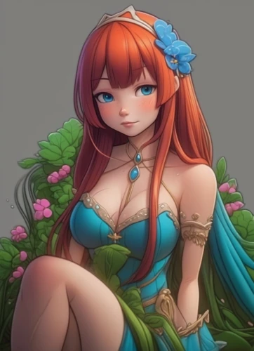 nami,fae,rusalka,flora,merida,tiki,lily of the field,poison ivy,ivy,elza,holding flowers,camellia,hydrangeas,flower fairy,hydrangea,background ivy,poker primrose,lilly of the valley,spring crown,orange petals,Photography,General,Cinematic