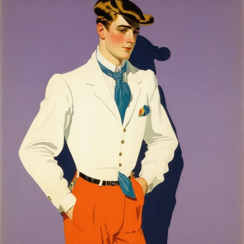 a uniform,chef's uniform,fashionista from the 20s,flight attendant,woman in menswear,male poses for drawing,white-collar worker,bellboy,stewardess,advertising figure,male model,1920s,young man,vintage fashion,costume design,panama hat,pompadour,uniform,male nurse,nurse uniform,Illustration,Retro,Retro 15