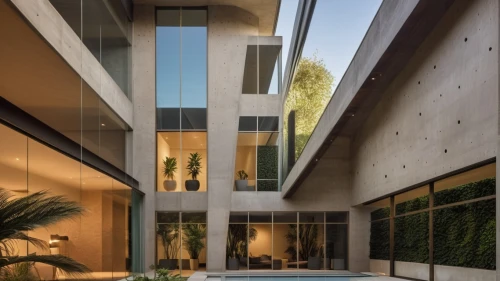 exposed concrete,modern architecture,glass facade,dunes house,contemporary,cubic house,glass facades,modern house,archidaily,courtyard,corten steel,cube house,concrete slabs,mid century modern,concrete ceiling,residential,lattice windows,facade panels,concrete construction,mid century house,Photography,General,Commercial