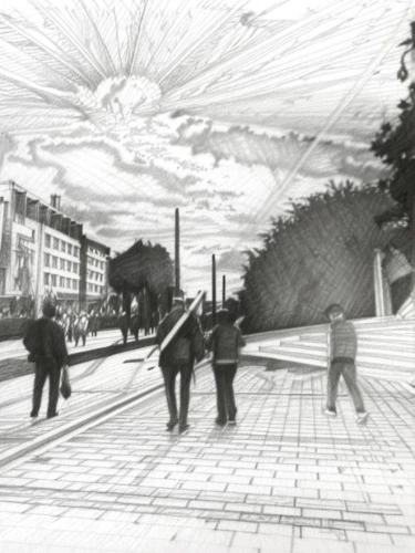 virtual landscape,under the moscow city,panoramical,people walking,the boulevard arjaan,urban design,promenade,street plan,sky space concept,public art,distorted,public space,artistic conception,subway station,heroes ' square,moscow 3,underpass,3d rendering,metro station,photomontage,Design Sketch,Design Sketch,Pencil Line Art