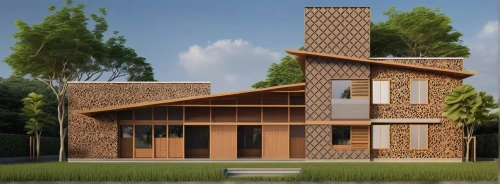 eco-construction,timber house,cubic house,wooden facade,wooden house,3d rendering,modern house,build by mirza golam pir,residential house,modern architecture,wooden construction,building honeycomb,house shape,eco hotel,danish house,frame house,corten steel,render,modern building,archidaily,Photography,General,Realistic