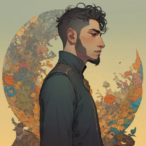 autumn icon,rowan,fantasy portrait,fallen petals,wanderer,fallen flower,golden autumn,the autumn,blackbird,fallen leaves,bunches of rowan,autumn leaves,bloom,pompadour,helianthus,wallflower,digital illustration,autumn,fallen leaf,gray bird,Illustration,Realistic Fantasy,Realistic Fantasy 12