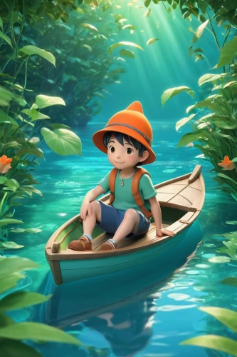 raft,fishing float,raft guide,canoeing,little boat,kayaker,boat landscape,paper boat,lilo,canoe,paddler,version john the fisherman,kayak,canoes,rowboat,underwater background,kayaking,kids illustration,children's background,world digital painting,Unique,3D,3D Character