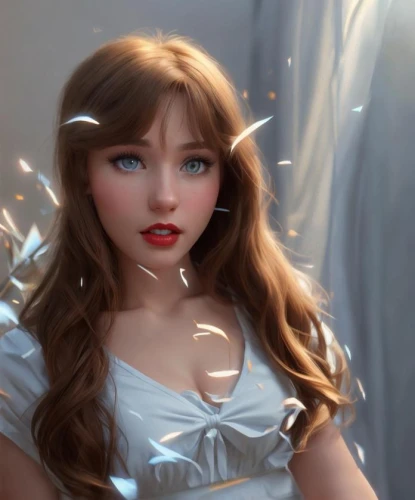cinderella,fantasy portrait,digital painting,mystical portrait of a girl,3d fantasy,fairy,fantasy girl,world digital painting,porcelain doll,fairy tale character,realdoll,little girl fairy,artist doll,fairy queen,fairy lights,fantasy picture,luminous,angelic,christmas angel,painter doll,Common,Common,Cartoon