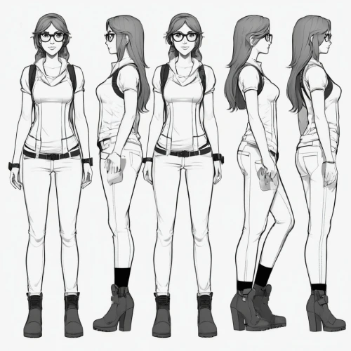 concept art,character animation,proportions,costume design,concepts,women's clothing,fashion vector,comic character,stages,development concept,main character,muscle woman,evolution,uniforms,harnesses,school clothes,ladies clothes,clothes,sprint woman,women clothes,Unique,Design,Character Design