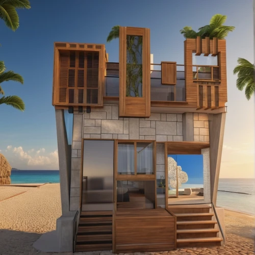 cube stilt houses,cubic house,lifeguard tower,beach hut,dunes house,holiday villa,cabana,beach house,tropical house,cube house,3d rendering,inverted cottage,house pineapple,stilt house,beachhouse,floating huts,wooden sauna,3d render,wooden house,eco-construction,Photography,General,Realistic