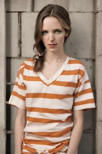 striped background,girl in t-shirt,horizontal stripes,in a shirt,orange,olallieberry,polo shirt,isolated t-shirt,tee,eleven,lori,tshirt,prisoner,portrait background,liberty cotton,television character,british actress,lilian gish - female,stripes,teen,Photography,Natural