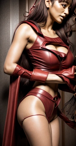 scarlet witch,super heroine,latex clothing,super woman,wonderwoman,red super hero,wonder woman,latex,caped,silk red,superhero background,silk,wonder woman city,cosplay image,comicbook,fantasy woman,red cape,harnessed,huntress,digital compositing
