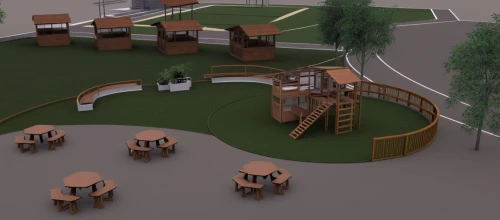 outdoor play equipment,play area,children's playground,play yard,playset,school design,3d rendering,playground,urban park,playground slide,barbecue area,beer tables,mini golf course,wooden mockup,play tower,public space,3d rendered,adventure playground,amphitheater,outdoor table and chairs,Photography,General,Realistic