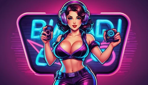 retro girl,retro background,retro woman,ammo,bad girl,80s,retro women,neo-burlesque,b badge,neon body painting,game illustration,neon sign,80's design,retro,cyber,phone icon,bad girls,retro styled,vector girl,nova,Unique,Design,Logo Design