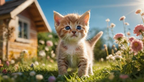 blossom kitten,ginger kitten,cute cat,flower cat,ginger cat,kitten,little cat,tabby kitten,stray kitten,springtime background,cartoon cat,cute animals,cat image,young cat,spring background,norwegian forest cat,red tabby,blue eyes cat,cat with blue eyes,kittens,Photography,General,Commercial