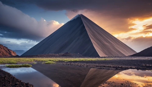 russian pyramid,the great pyramid of giza,pyramids,pyramid,kharut pyramid,glass pyramid,eastern pyramid,giza,stone pyramid,step pyramid,khufu,monolith,shard of glass,volcanic landscape,egypt,obelisk,salt mountain,triangular,the volcano,eastern iceland,Photography,General,Realistic