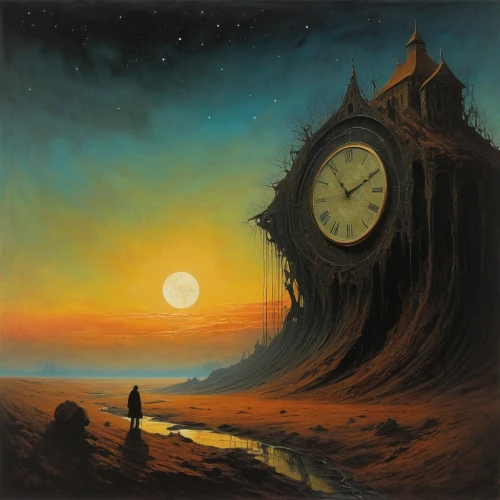 sand clock,clockmaker,out of time,grandfather clock,clock face,flow of time,time pointing,clocks,time spiral,sand timer,clock,four o'clocks,time,time pressure,the eleventh hour,moon phase,world clock,old clock,fantasy picture,timepiece,Conceptual Art,Oil color,Oil Color 01