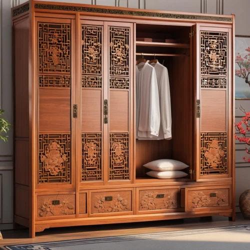 china cabinet,armoire,storage cabinet,chinese screen,cabinetry,cabinet,chest of drawers,antique furniture,tv cabinet,dresser,sideboard,room divider,metal cabinet,walk-in closet,cabinets,patterned wood decoration,cupboard,secretary desk,chiffonier,kitchen cabinet,Photography,General,Realistic