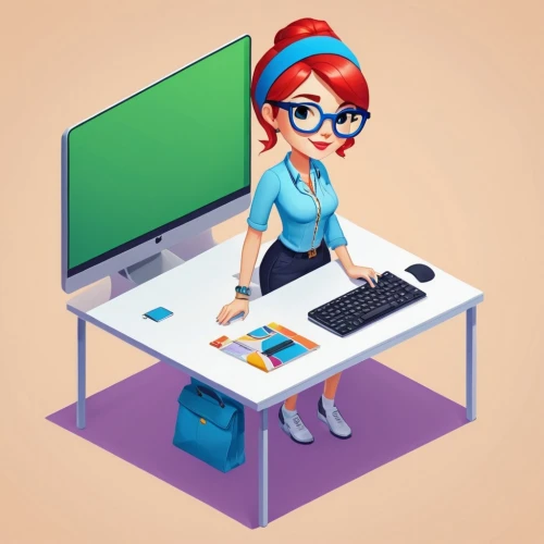 girl at the computer,women in technology,school administration software,illustrator,blur office background,background vector,web designer,digital marketing,vector graphics,correspondence courses,web designing,bookkeeper,office worker,computer desk,switchboard operator,photoshop school,online business,video editing software,online course,graphics software,Unique,3D,Isometric
