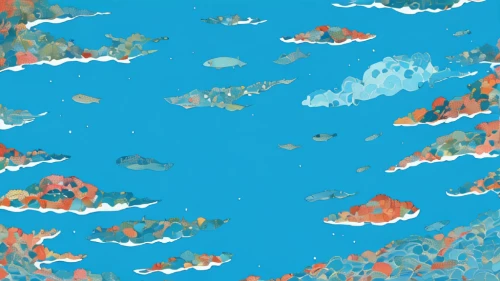 coral reef,ocean floor,seabed,fishes,tropical sea,atoll from above,coral reefs,archipelago,school of fish,coral reef fish,ocean background,koi pond,fish pond,coral fish,long reef,underwater landscape,underwater background,atoll,tropics,shallows,Illustration,Japanese style,Japanese Style 16
