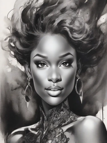 charcoal pencil,fashion illustration,charcoal drawing,graphite,pencil drawings,charcoal,pencil drawing,black woman,african american woman,african woman,digital painting,airbrushed,fantasy portrait,nigeria woman,world digital painting,pencil and paper,black skin,beautiful african american women,afro american,havana brown