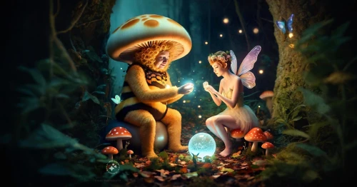mushroom landscape,fairies,fantasy picture,fairy forest,forest mushroom,amanita,nativity,yellow mushroom,fairy world,children's fairy tale,fairy village,faerie,fae,forest mushrooms,fairytale characters,little girl fairy,fairy,vintage fairies,fairy tale character,champignon mushroom