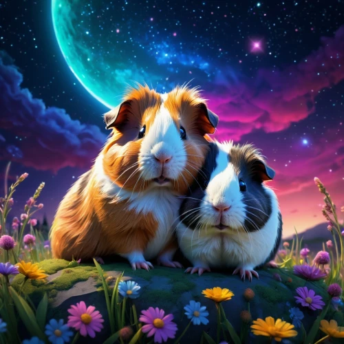 guinea pigs,easter rabbits,rabbits,bunnies,rabbit family,easter background,corgis,guineapig,easter theme,kawaii animals,two sheep,rabbits and hares,hares,cute animals,easter banner,whimsical animals,potato blossoms,happy easter,guinea pig,easter card,Conceptual Art,Fantasy,Fantasy 08