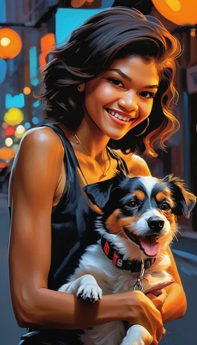 girl with dog,dog illustration,sci fiction illustration,pet vitamins & supplements,female dog,street dog,oil painting on canvas,companion dog,animal shelter,adobe illustrator,dog street,oil painting,dog breed,custom portrait,painting technique,illustrator,game illustration,black and tan terrier,art painting,rosa ' amber cover,Conceptual Art,Oil color,Oil Color 04